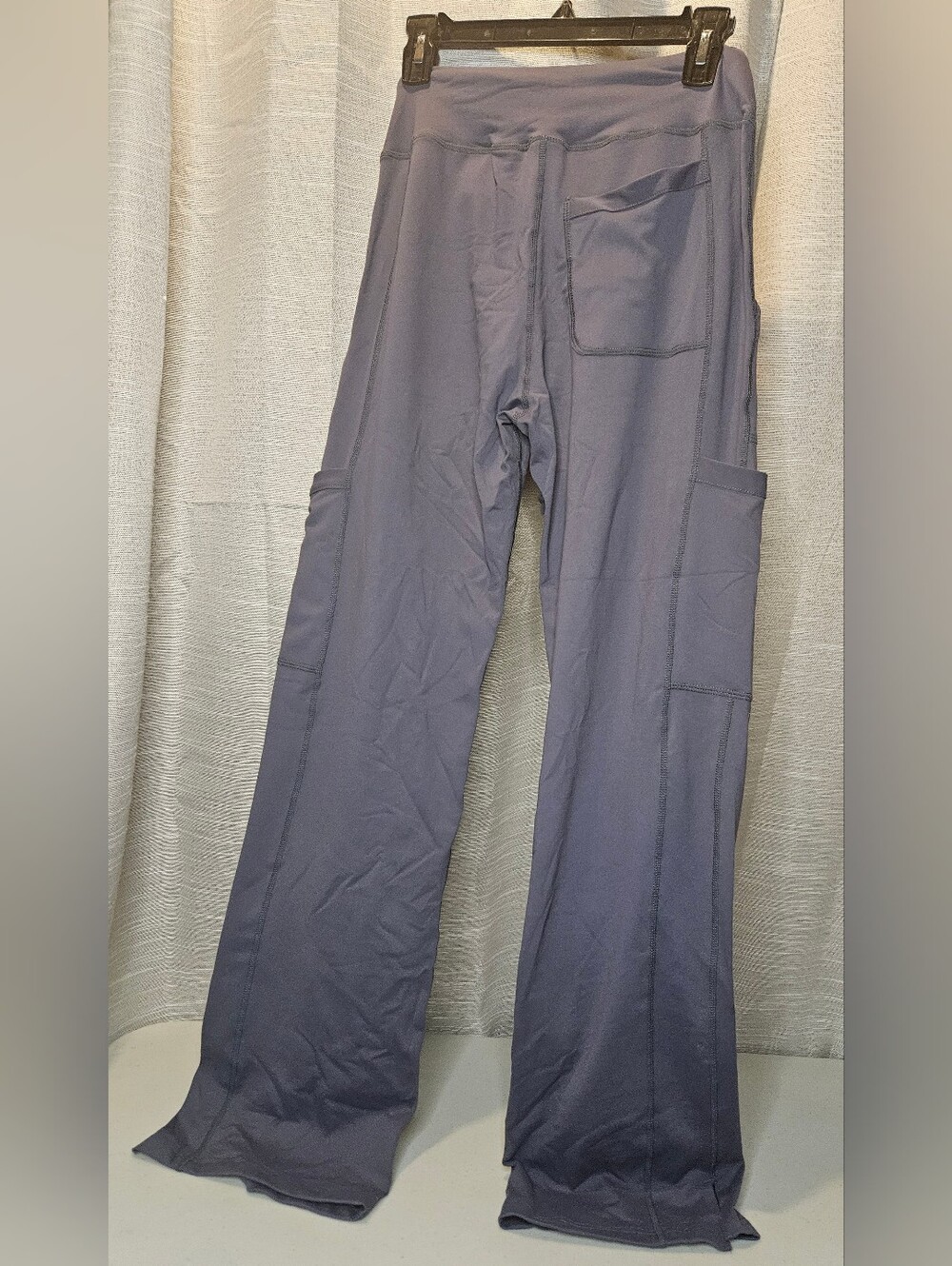 QBK Yoga Scrub Pants Women Five Pocket Cargo Scrub Pan Blue Grey Color Smal New - Picture 7 of 16